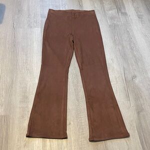 American Eagle Brown Suede-Look Pants.